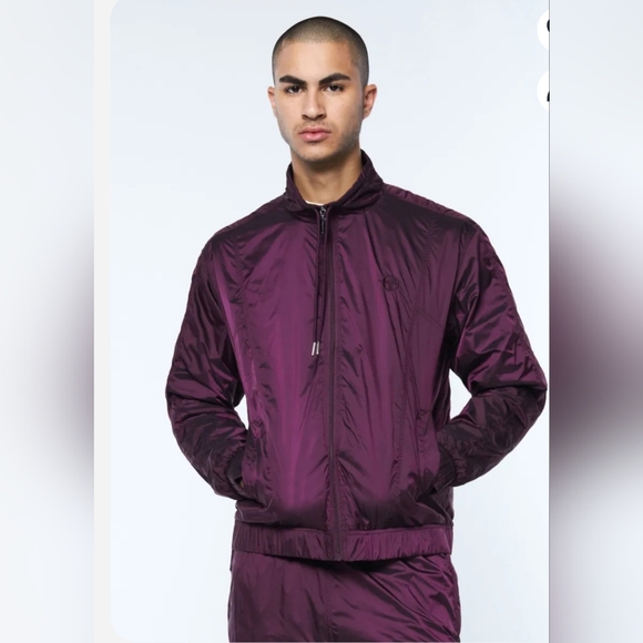 NWT Sergio Tacchini Iridescent Track Jacket in Grape Wine. Size S - Picture 1 of 8